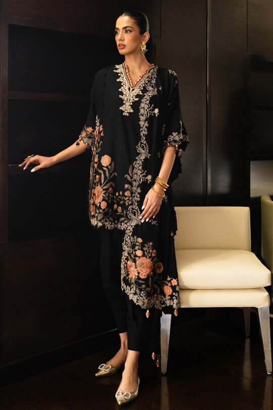 3 Piece Unstitched Heavy Embroidered Dhanak Wool Suit ( Four Sided Embroidered Dhanak Shawl )